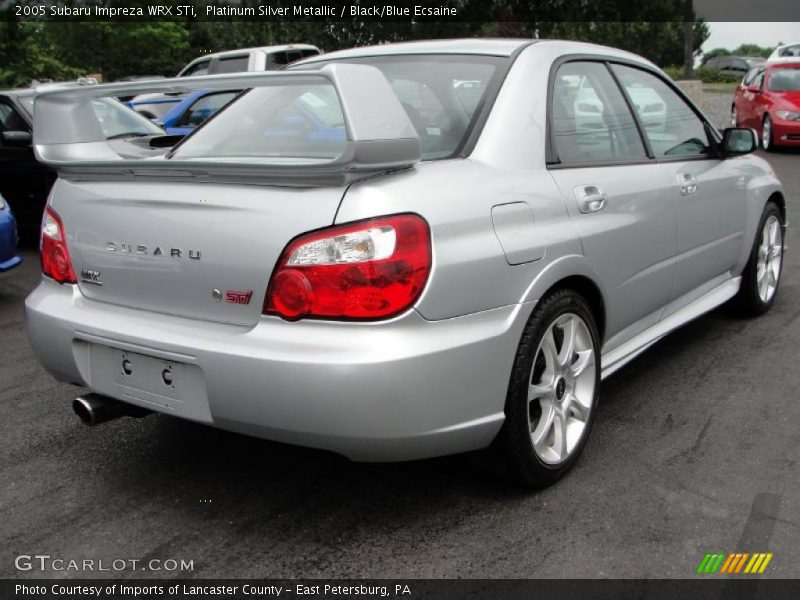 Platinum Silver Metallic / Black/Blue Ecsaine 2005 Subaru Impreza WRX STi