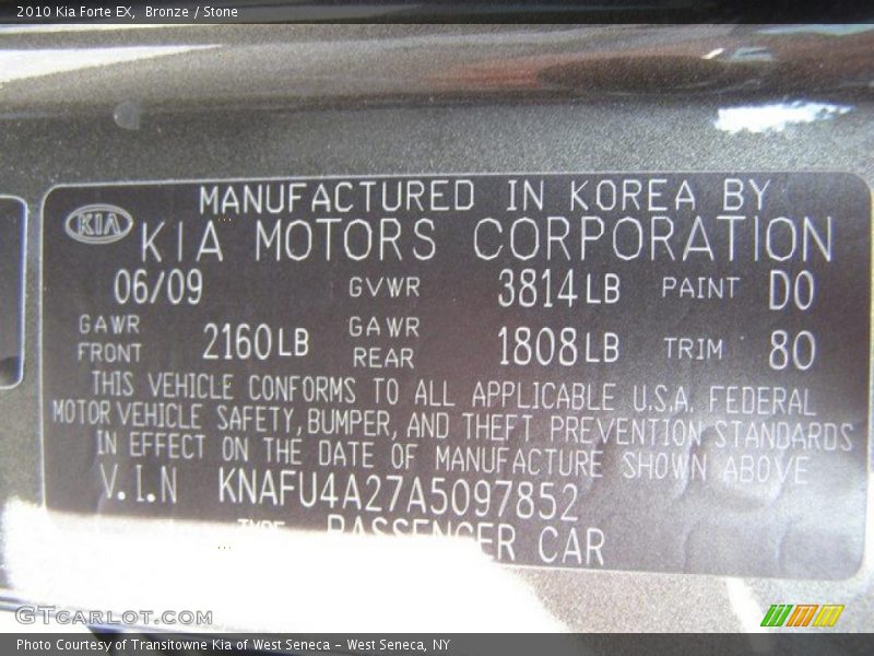 Bronze / Stone 2010 Kia Forte EX