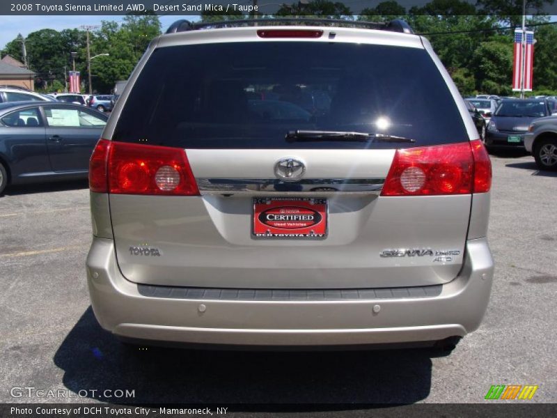 Desert Sand Mica / Taupe 2008 Toyota Sienna Limited AWD