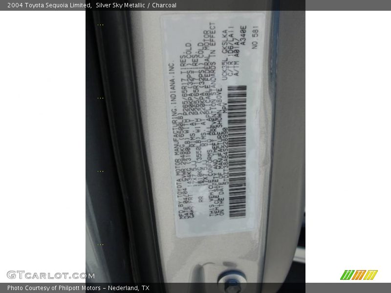 Silver Sky Metallic / Charcoal 2004 Toyota Sequoia Limited