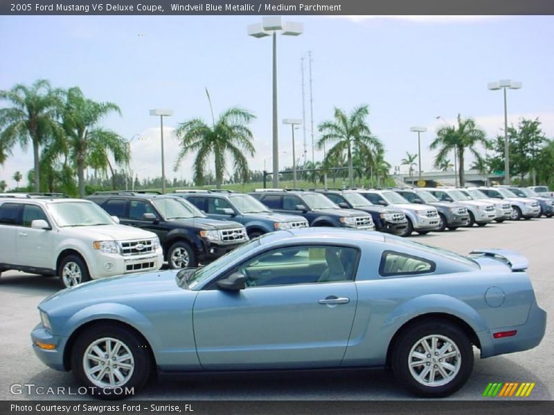 Windveil Blue Metallic / Medium Parchment 2005 Ford Mustang V6 Deluxe Coupe