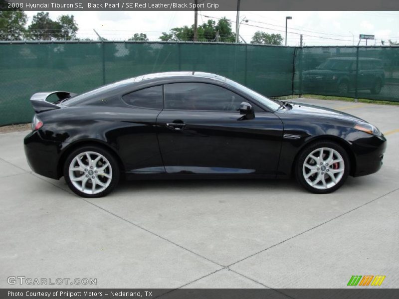 Black Pearl / SE Red Leather/Black Sport Grip 2008 Hyundai Tiburon SE