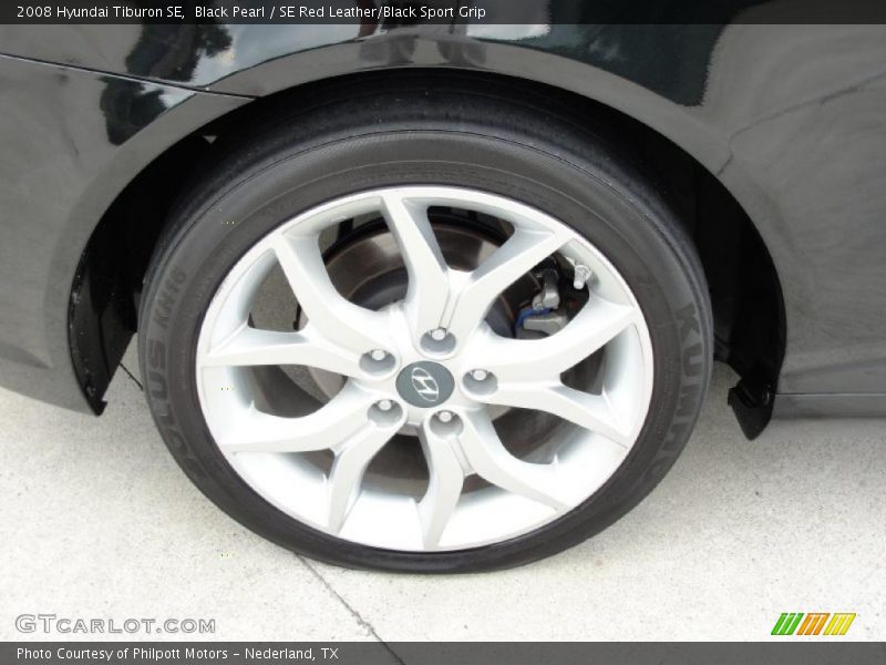 Black Pearl / SE Red Leather/Black Sport Grip 2008 Hyundai Tiburon SE
