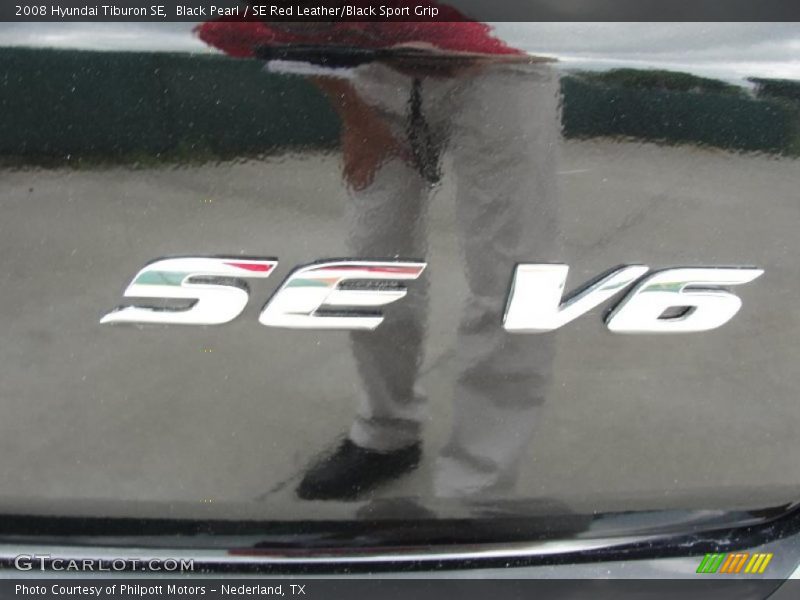 Black Pearl / SE Red Leather/Black Sport Grip 2008 Hyundai Tiburon SE