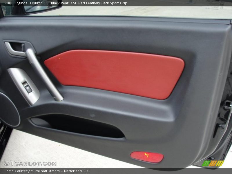 Black Pearl / SE Red Leather/Black Sport Grip 2008 Hyundai Tiburon SE