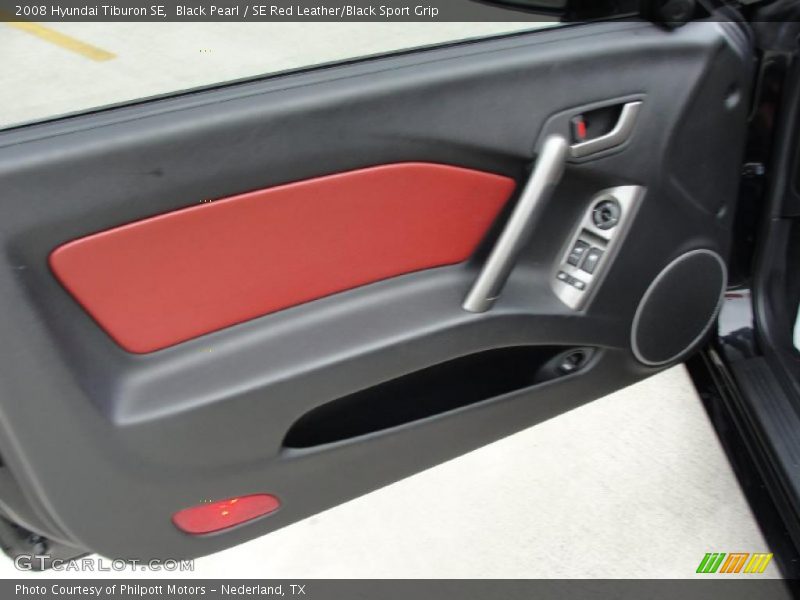 Black Pearl / SE Red Leather/Black Sport Grip 2008 Hyundai Tiburon SE