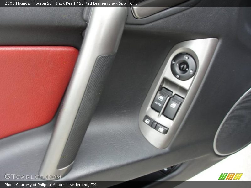 Black Pearl / SE Red Leather/Black Sport Grip 2008 Hyundai Tiburon SE