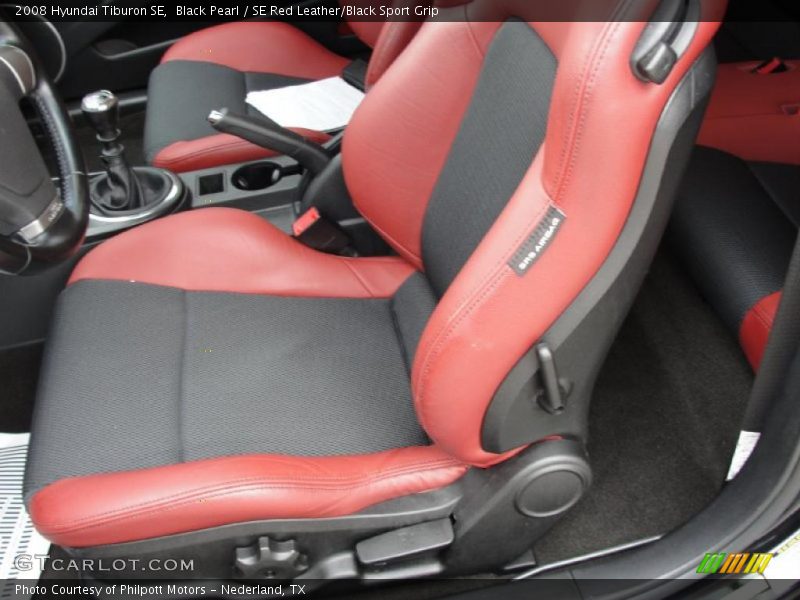 Black Pearl / SE Red Leather/Black Sport Grip 2008 Hyundai Tiburon SE