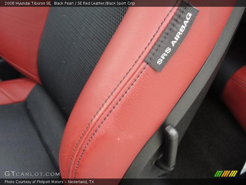Black Pearl / SE Red Leather/Black Sport Grip 2008 Hyundai Tiburon SE