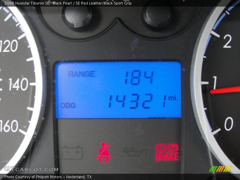 Black Pearl / SE Red Leather/Black Sport Grip 2008 Hyundai Tiburon SE