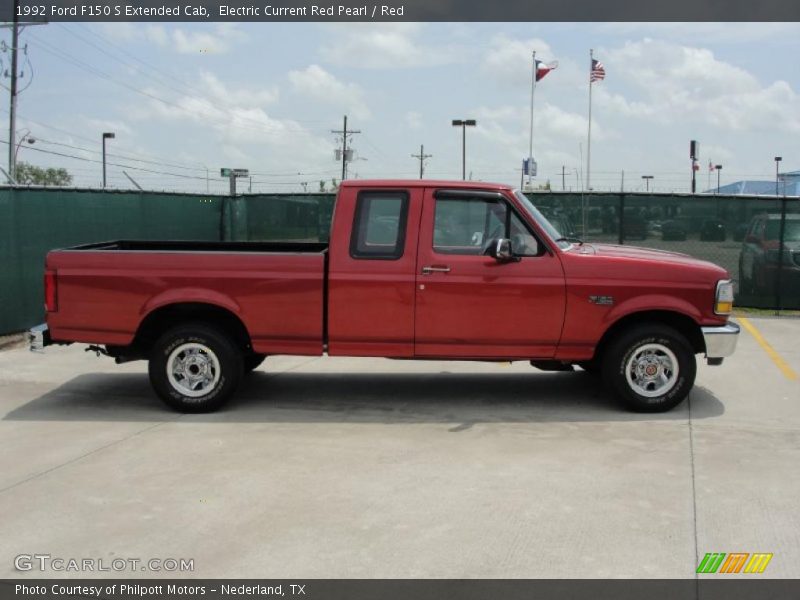 Electric Current Red Pearl / Red 1992 Ford F150 S Extended Cab