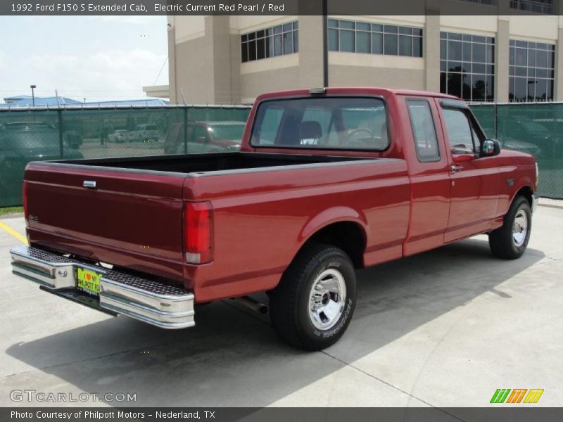 Electric Current Red Pearl / Red 1992 Ford F150 S Extended Cab