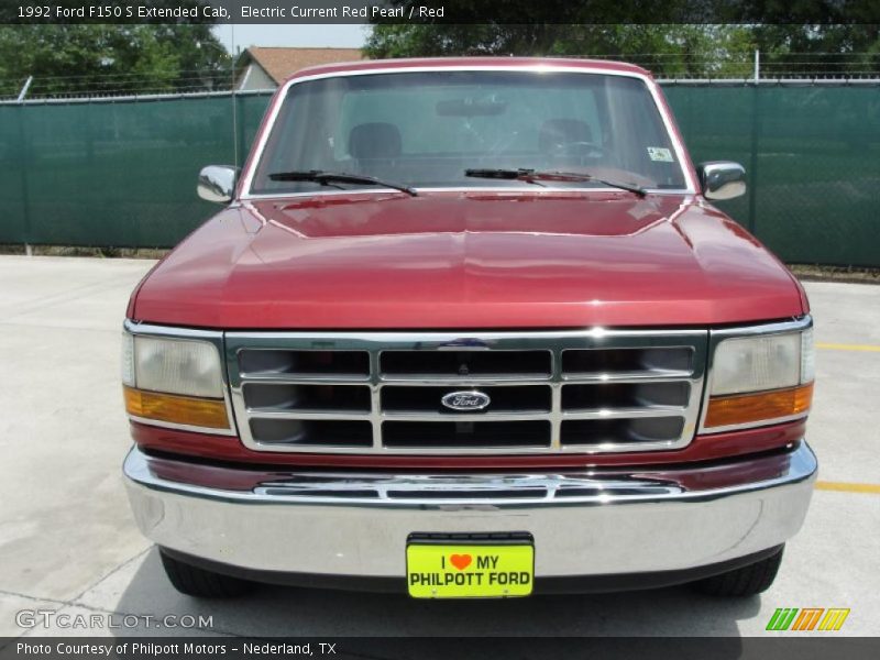 Electric Current Red Pearl / Red 1992 Ford F150 S Extended Cab