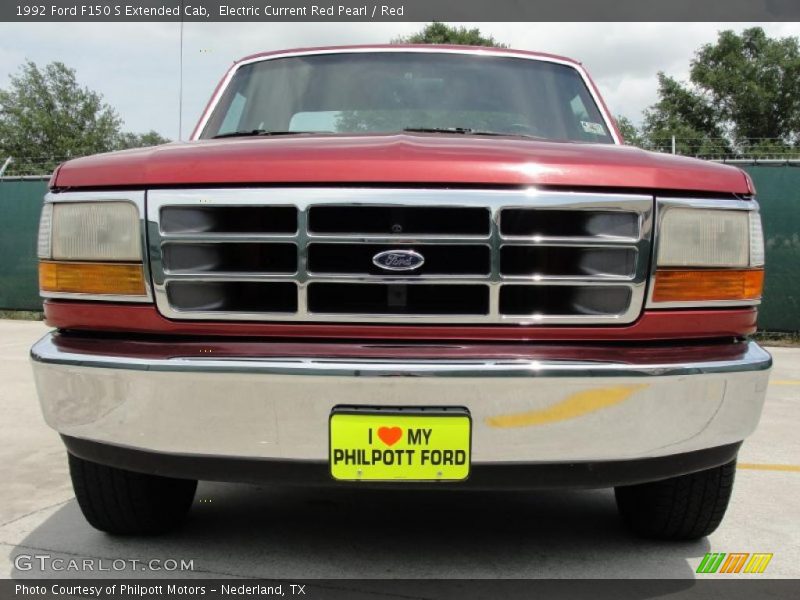 Electric Current Red Pearl / Red 1992 Ford F150 S Extended Cab