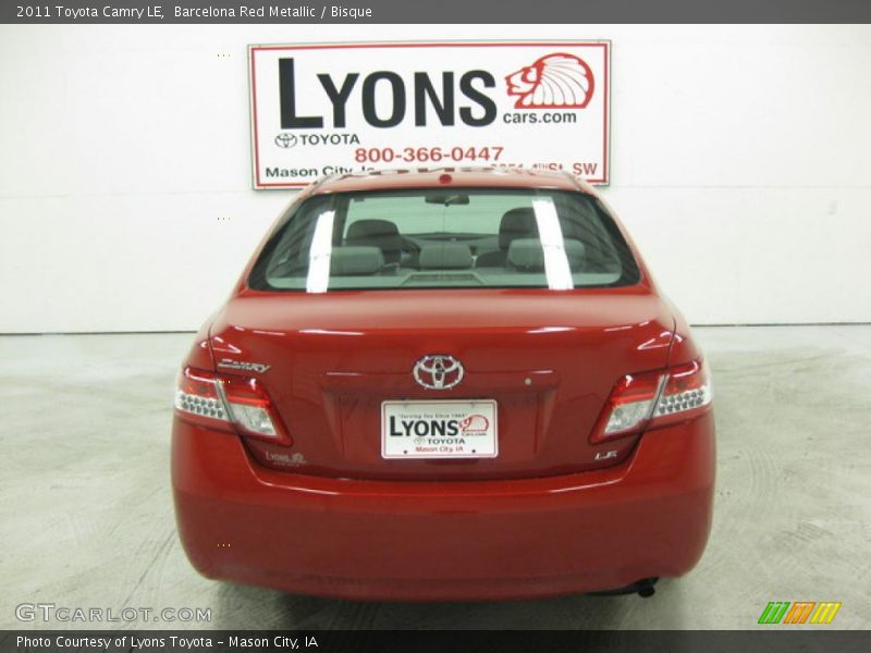 Barcelona Red Metallic / Bisque 2011 Toyota Camry LE