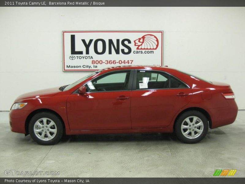 Barcelona Red Metallic / Bisque 2011 Toyota Camry LE