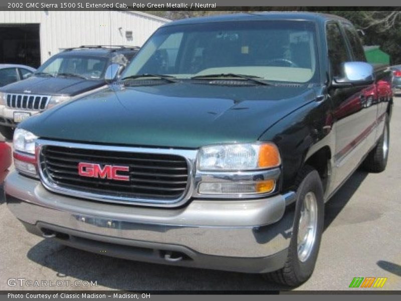 Polo Green Metallic / Neutral 2002 GMC Sierra 1500 SL Extended Cab