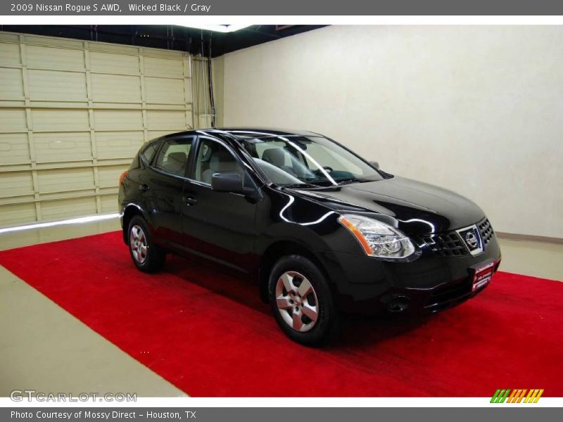 Wicked Black / Gray 2009 Nissan Rogue S AWD