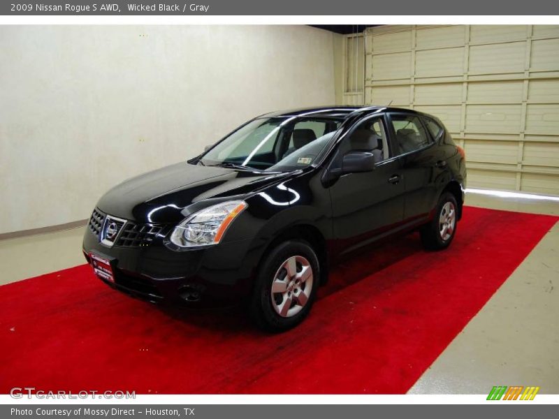 Wicked Black / Gray 2009 Nissan Rogue S AWD