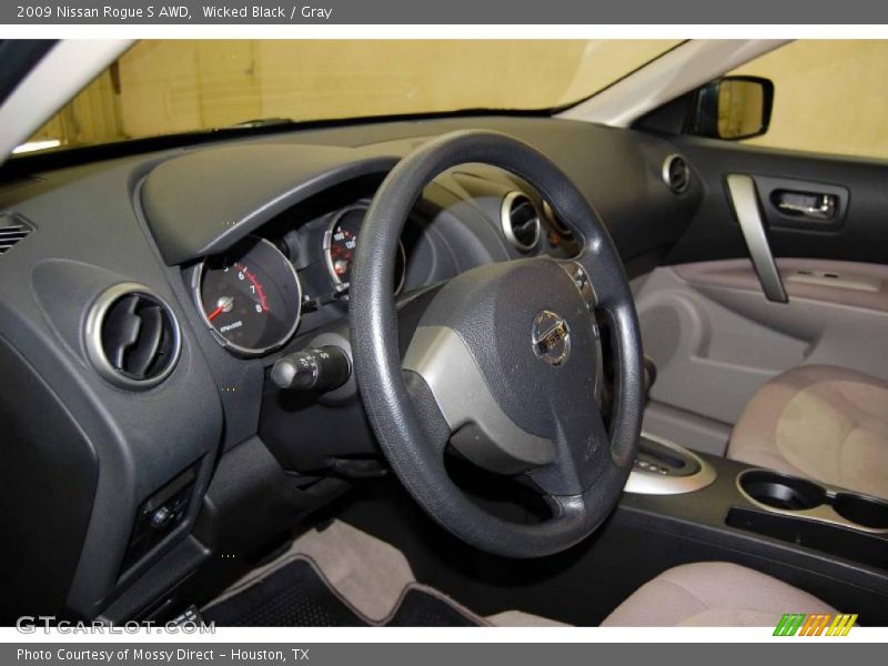 Wicked Black / Gray 2009 Nissan Rogue S AWD