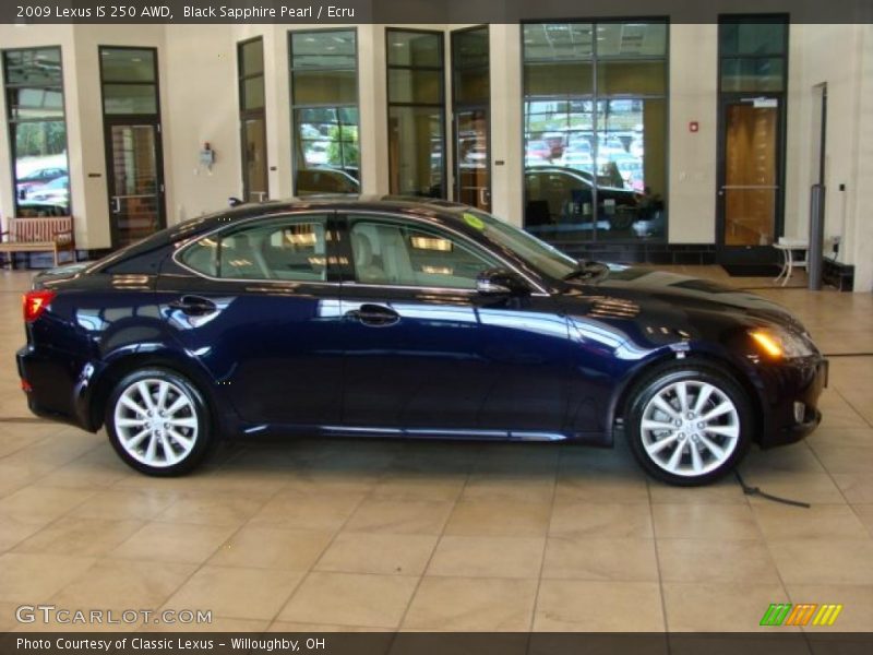 Black Sapphire Pearl / Ecru 2009 Lexus IS 250 AWD