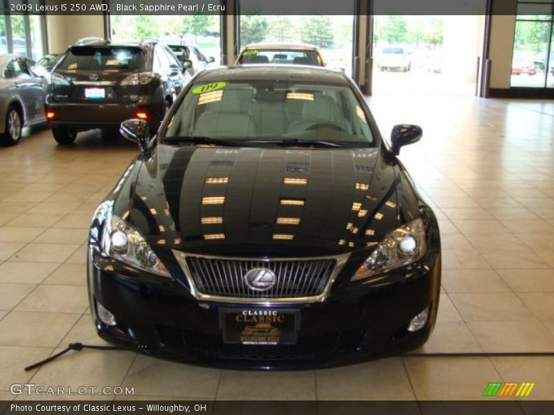 Black Sapphire Pearl / Ecru 2009 Lexus IS 250 AWD