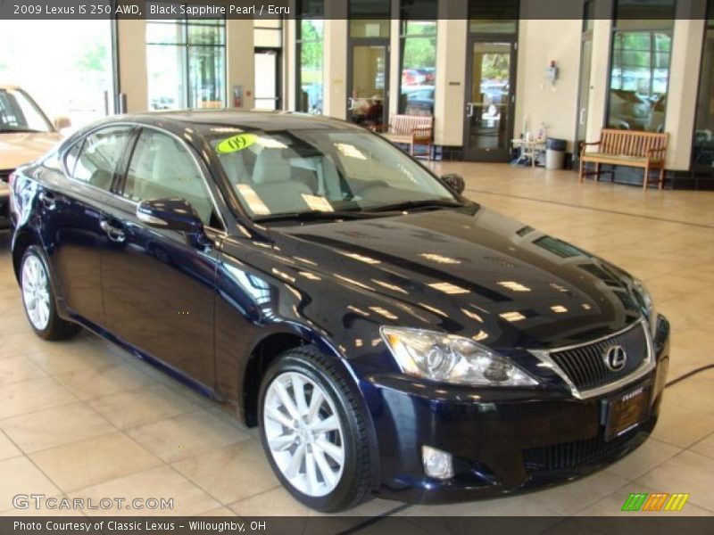 Black Sapphire Pearl / Ecru 2009 Lexus IS 250 AWD