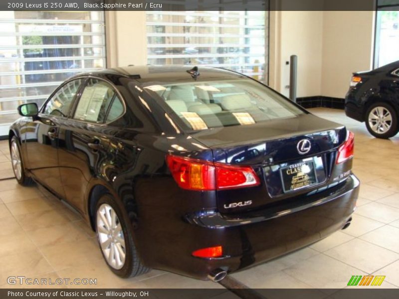 Black Sapphire Pearl / Ecru 2009 Lexus IS 250 AWD