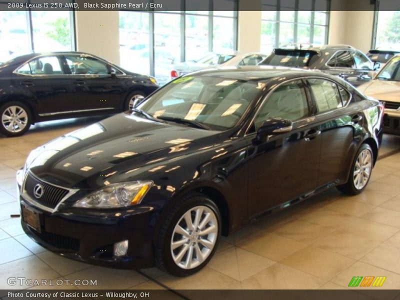 Black Sapphire Pearl / Ecru 2009 Lexus IS 250 AWD