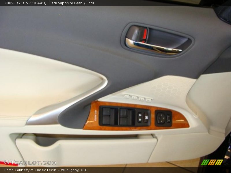 Black Sapphire Pearl / Ecru 2009 Lexus IS 250 AWD