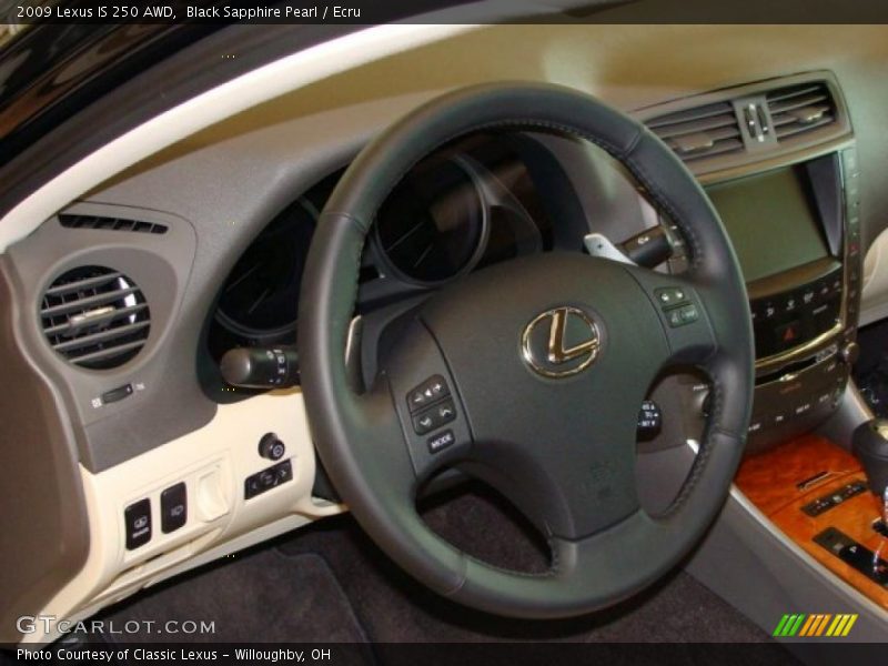 Black Sapphire Pearl / Ecru 2009 Lexus IS 250 AWD