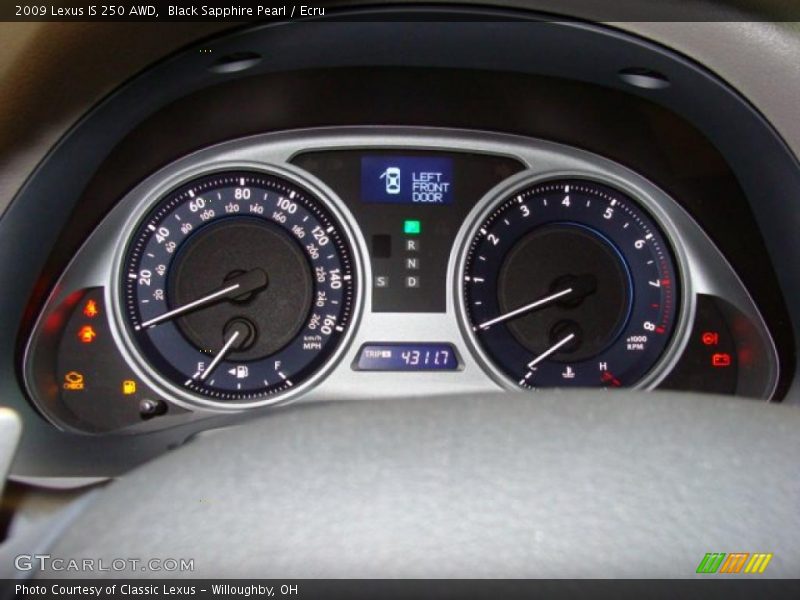 Black Sapphire Pearl / Ecru 2009 Lexus IS 250 AWD