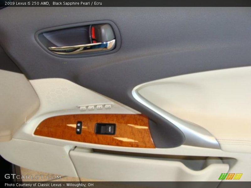 Black Sapphire Pearl / Ecru 2009 Lexus IS 250 AWD