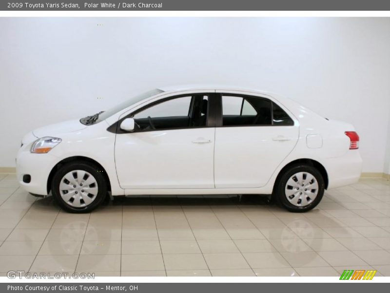 Polar White / Dark Charcoal 2009 Toyota Yaris Sedan