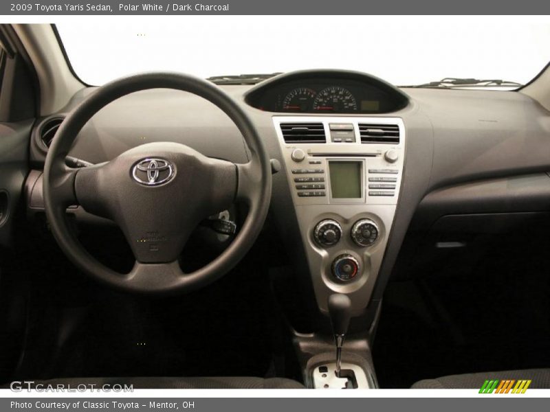Polar White / Dark Charcoal 2009 Toyota Yaris Sedan