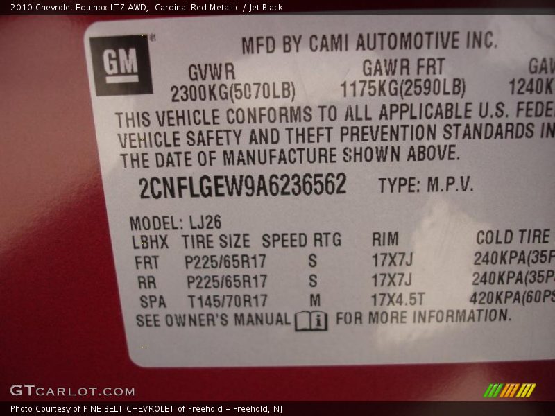 Cardinal Red Metallic / Jet Black 2010 Chevrolet Equinox LTZ AWD