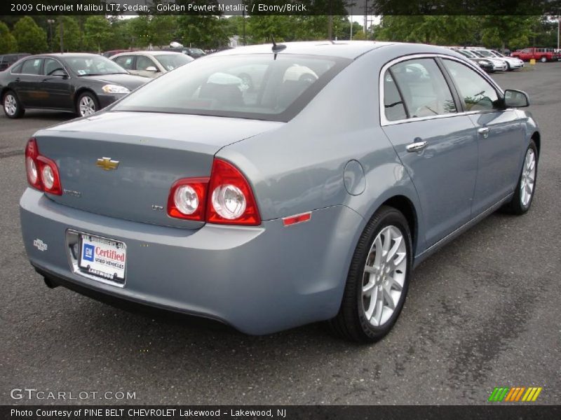 Golden Pewter Metallic / Ebony/Brick 2009 Chevrolet Malibu LTZ Sedan