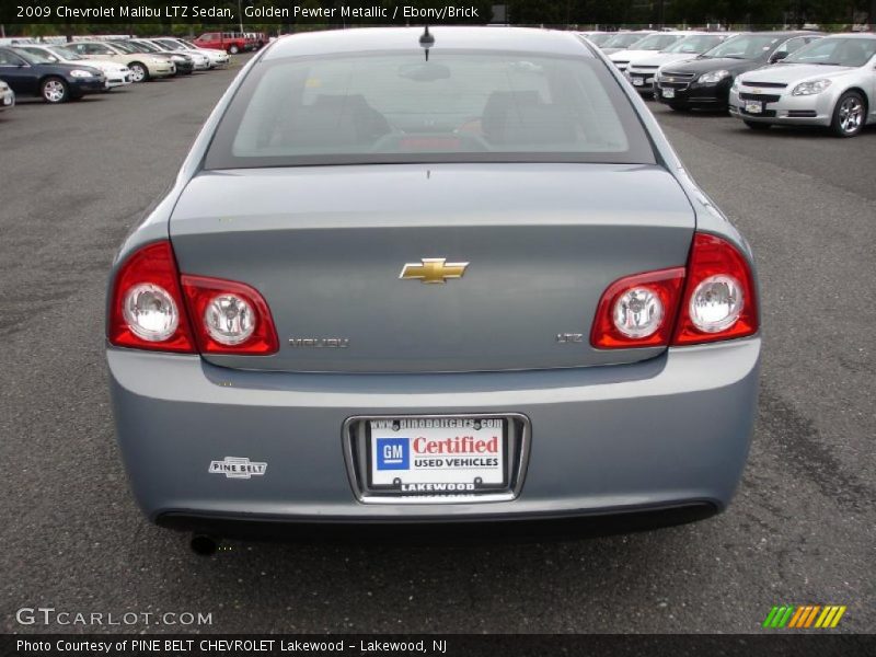 Golden Pewter Metallic / Ebony/Brick 2009 Chevrolet Malibu LTZ Sedan