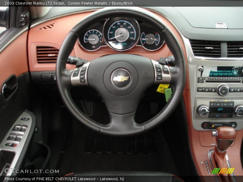 Golden Pewter Metallic / Ebony/Brick 2009 Chevrolet Malibu LTZ Sedan