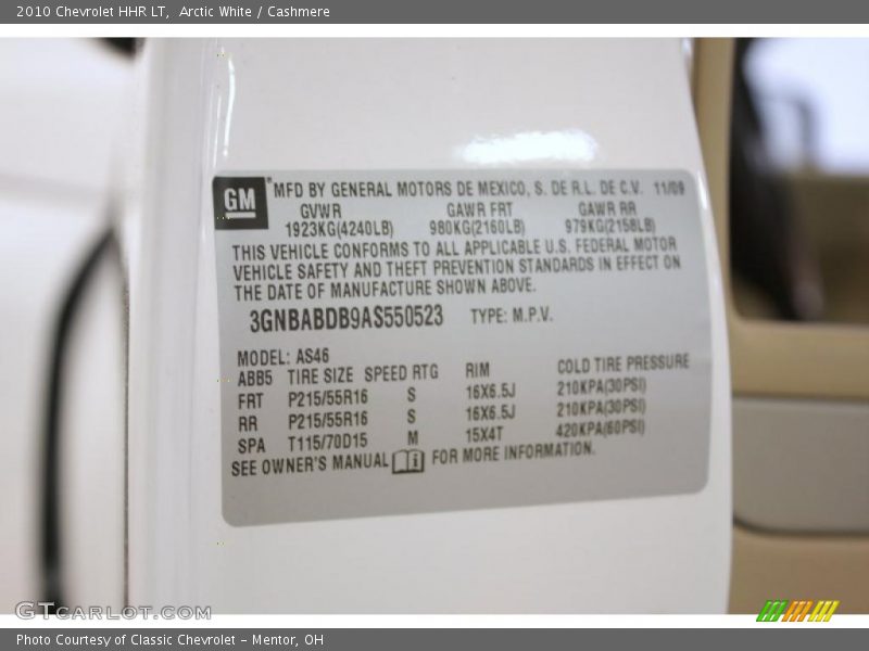 Arctic White / Cashmere 2010 Chevrolet HHR LT