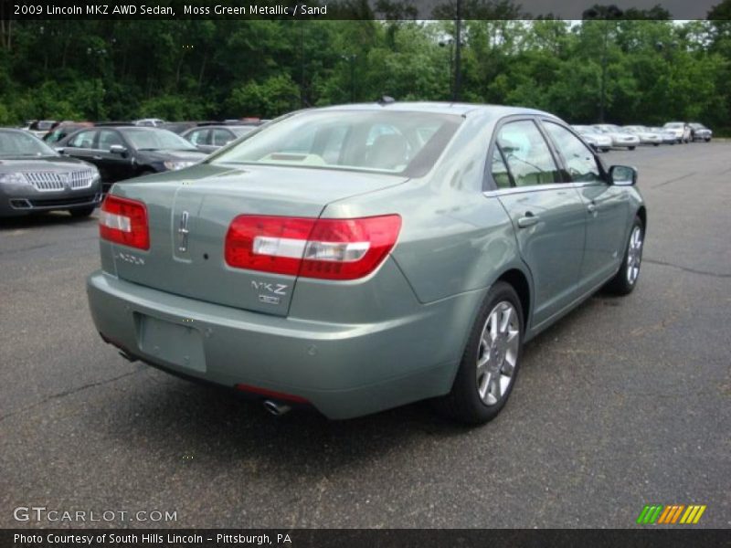 Moss Green Metallic / Sand 2009 Lincoln MKZ AWD Sedan