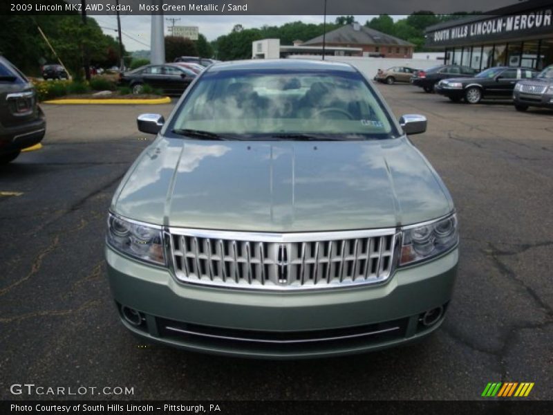 Moss Green Metallic / Sand 2009 Lincoln MKZ AWD Sedan