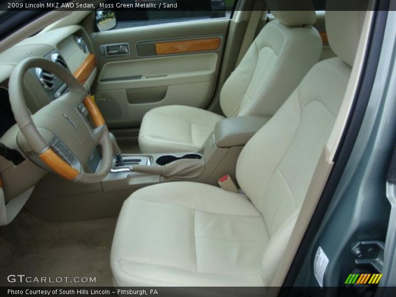 Moss Green Metallic / Sand 2009 Lincoln MKZ AWD Sedan