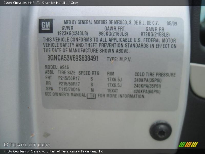 Silver Ice Metallic / Gray 2009 Chevrolet HHR LT