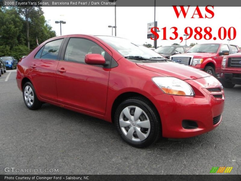 Barcelona Red Pearl / Dark Charcoal 2008 Toyota Yaris Sedan