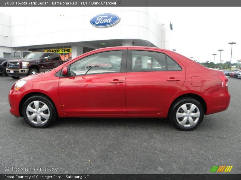 Barcelona Red Pearl / Dark Charcoal 2008 Toyota Yaris Sedan