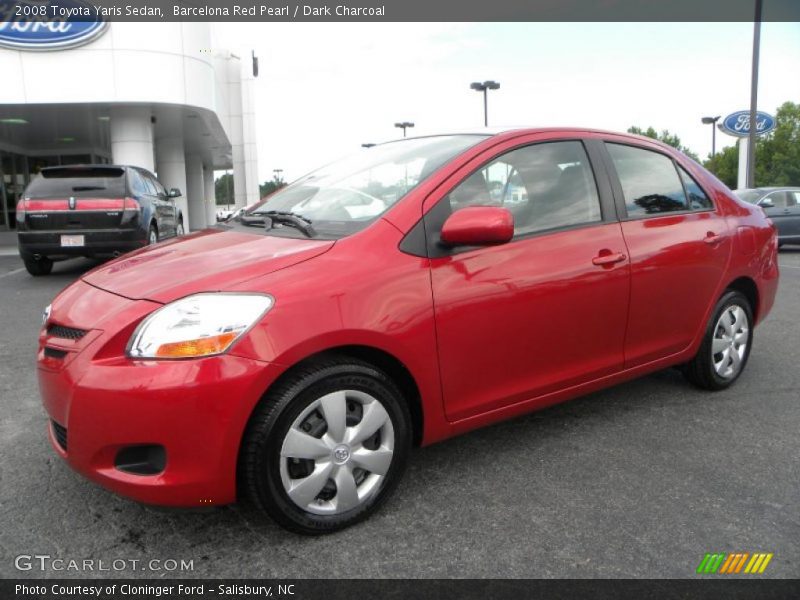 Barcelona Red Pearl / Dark Charcoal 2008 Toyota Yaris Sedan