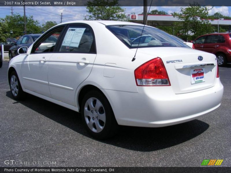 White / Beige 2007 Kia Spectra EX Sedan