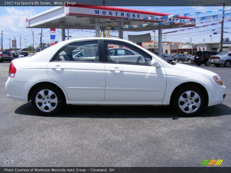 White / Beige 2007 Kia Spectra EX Sedan