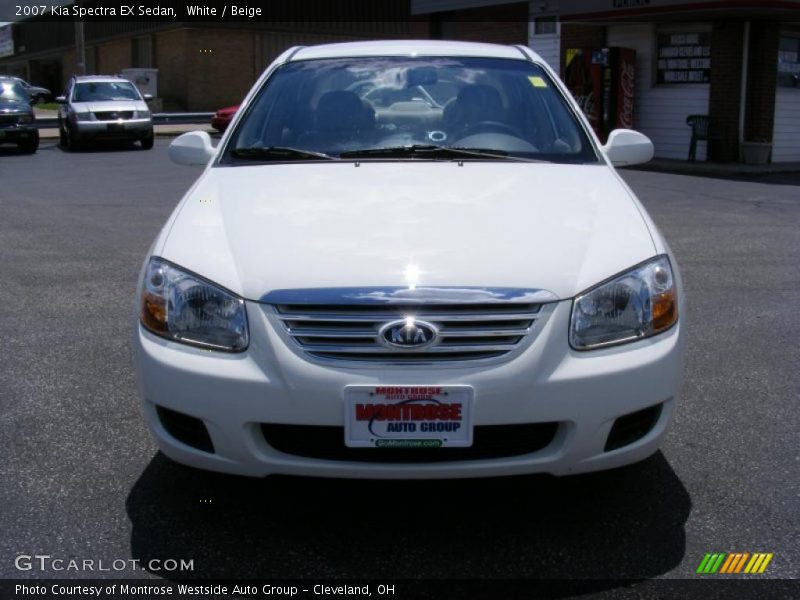 White / Beige 2007 Kia Spectra EX Sedan